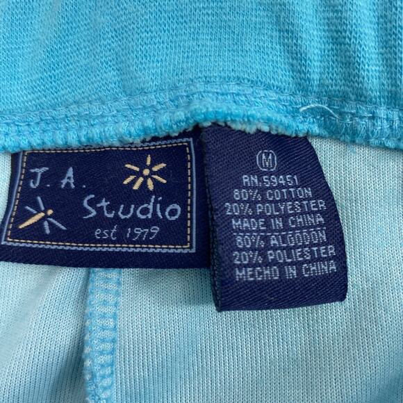 Womens Velour Pants & Zip Hoodie Jacket Size Medium Y2K Turquoise Blue Tracksuit - Picture 11 of 16